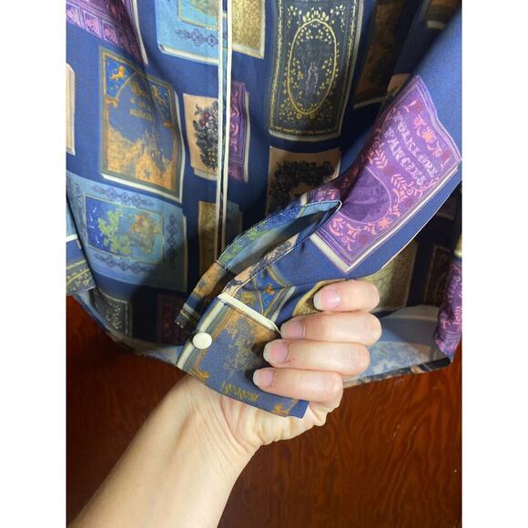 Blue Modcloth Blouse Fantasy Book XS - Picture 9 of 12